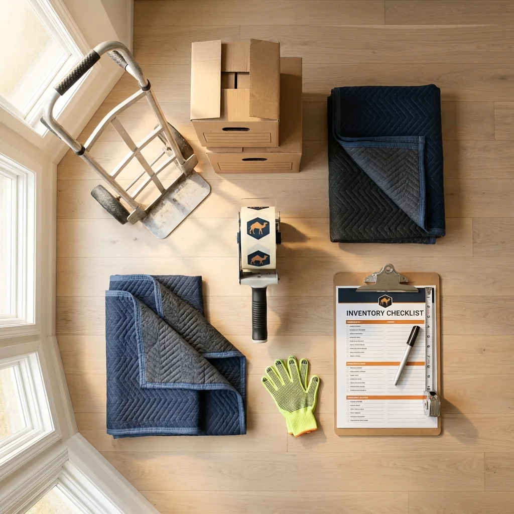 Professional moving supplies and packing materials layout for Sugarcreek residential relocations
